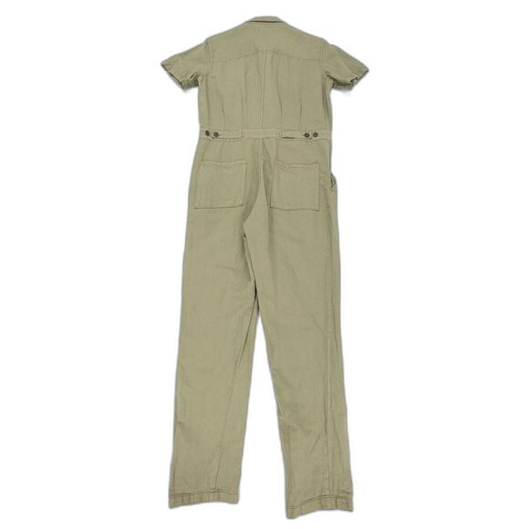 OUTERKNOWN S.E.A. Linen Short Sleeve Button Down Workwear Jumpsuit Sagebrush XS - Picture 7 of 10
